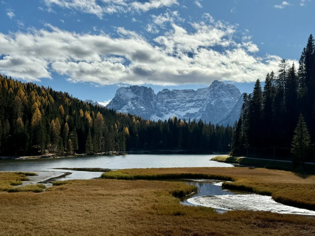 Herbstliche Lärchen am Misurinasee Ende September